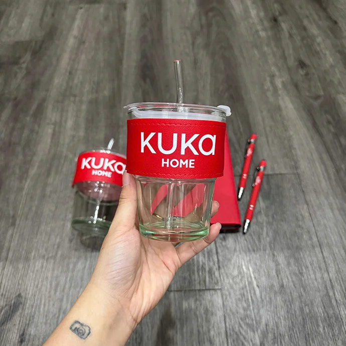 LY THỦY TINH BỌC DA IN LOGO CAO CẤP - QUÀ TẶNG DOANH NGHIỆP, GIÁ XƯỞNG