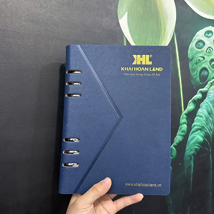 SỔ DA BÌA CÒNG 6 LỖ ĐA NĂNG IN LOGO THEO YÊU CẦU - SỔ TAY CAO CẤP IN LOGO DOANH NGHIỆP