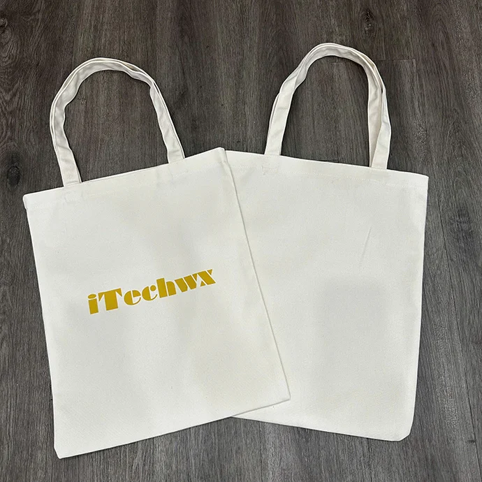 TÚI CANVAS TRẮNG IN LOGO ĐƠN GIẢN - TÚI CANVAS TIỆN DỤNG