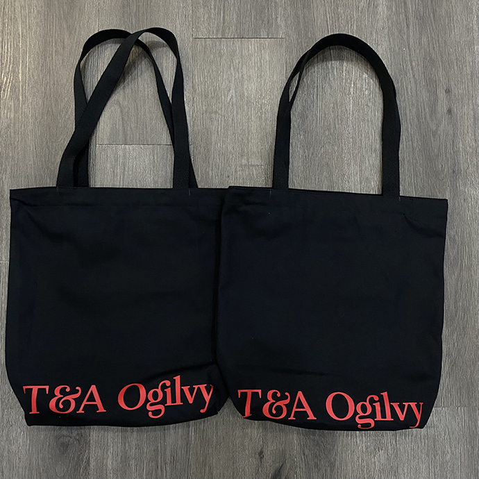 TÚI CANVAS MÀU ĐEN IN LOGO T&A OGILVY