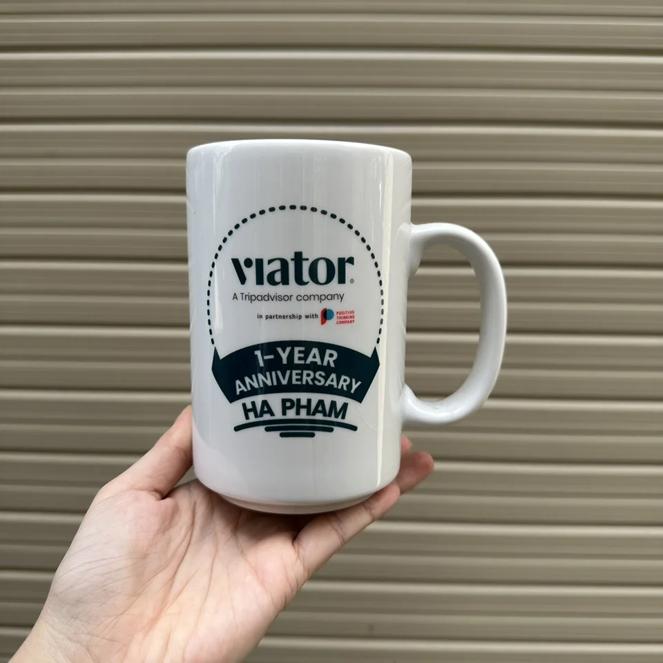 LY SỨ TRỤ TRẮNG MINH LONG 500ML IN LOGO CHUYỂN NHIỆT GIÁ RẺ