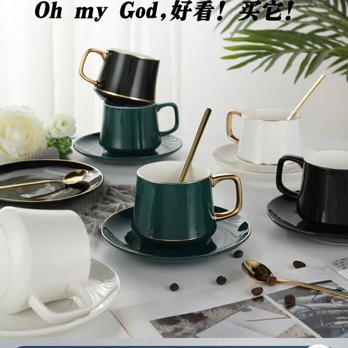 BỘ LY SỨ CAO CẤP KÈM DĨA IN LOGO - SẢN XUẤT THEO YÊU CẦU GIÁ RẺ