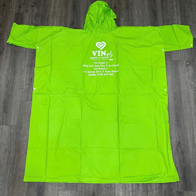 ÁO MƯA NHỰA CÁNH DƠI MÀU XANH LÁ - QUÀ TẶNG DOANH NGHIỆP