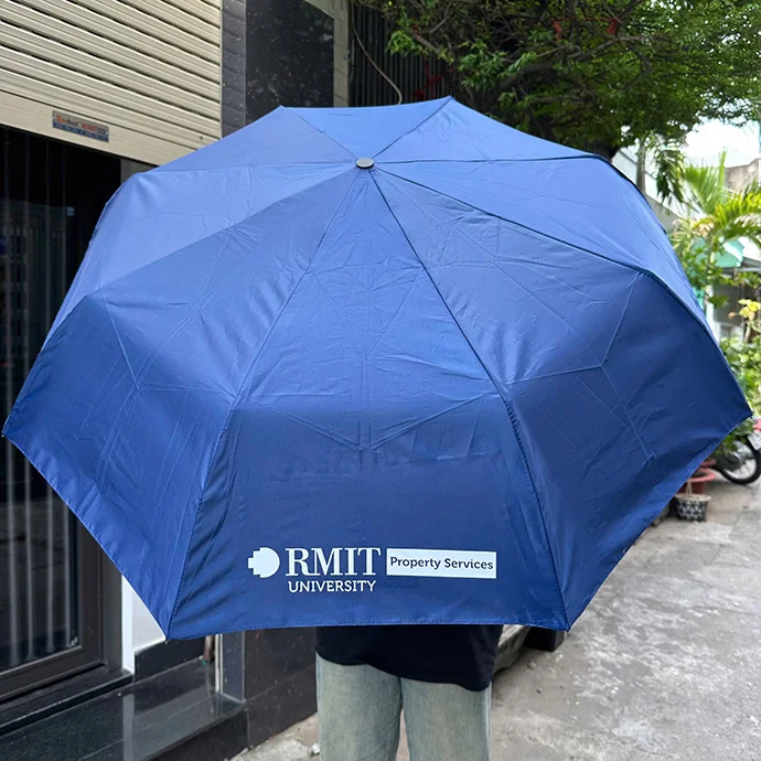 DÙ GẤP GỌN CHỐNG NẮNG TIA UV - DÙ GẤP 3 TỰ ĐỘNG 1 CHIỀU IN LOGO