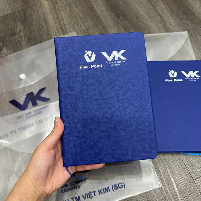 SỔ TAY A5 BÌA DA ÉP KIM IN LOGO - SỔ TAY IN LOGO THEO YÊU CẦU