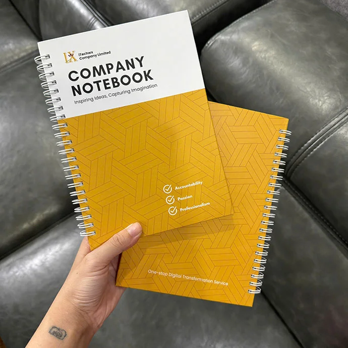 SỔ TAY LÒ XÒ A5 BÌA BỒI IN LOGO THEO YÊU CẦU