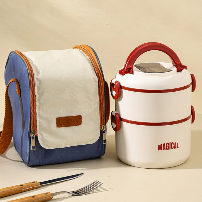 Bộ Hộp Cơm Giữ Nhiệt Magical Kèm Túi - In & Khắc Logo Theo Yêu Cầu