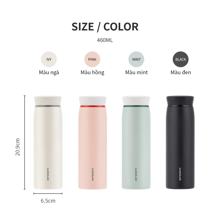 Bình Giữ Nhiệt LocknLock LHC4244 460ml – In & Khắc Logo Theo Yêu Cầu