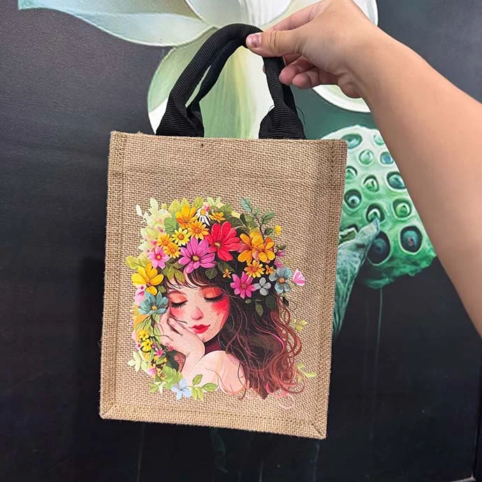 TÚI VẢI ĐAY CÓ ÉP VẢI KHÔNG DỆT MẶT TRONG IN LOGO THEO YÊU CẦU