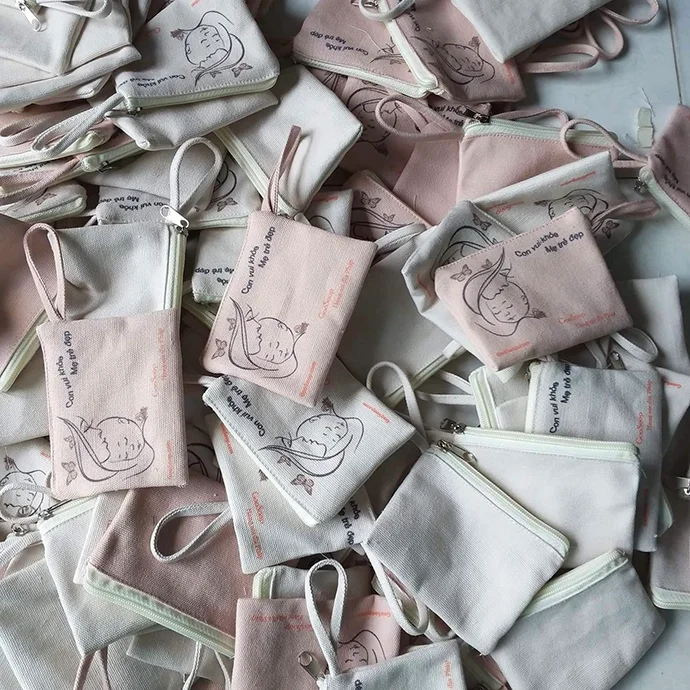 TÚI CANVAS MINI ĐỰNG ĐỒ CÁ NHÂN - SẢN XUẤT IN LOGO THEO YÊU CẦU GIÁ RẺ