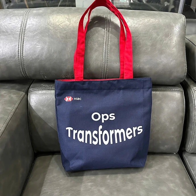 TÚI CANVAS QUAI ĐỎ IN LOGO HBSC- QUÀ TẶNG QUẢNG CÁO